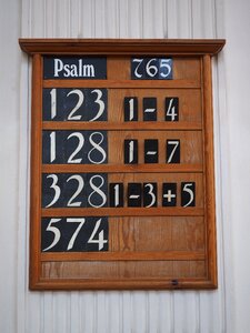 Church pay number board