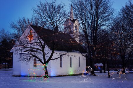 Xmas town christmas lights landscape photo