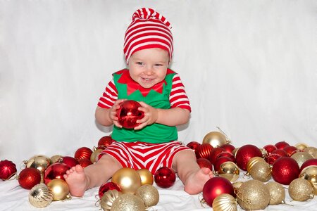 Christmas elf christmas time baby photo