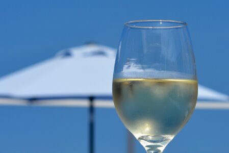 Blue sky white wine relaxation