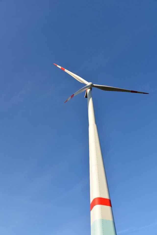 Wind power sky blue