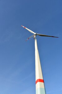 Wind power sky blue