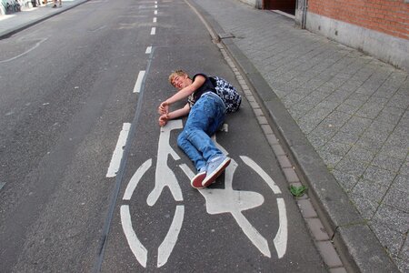Cycling transport street photo