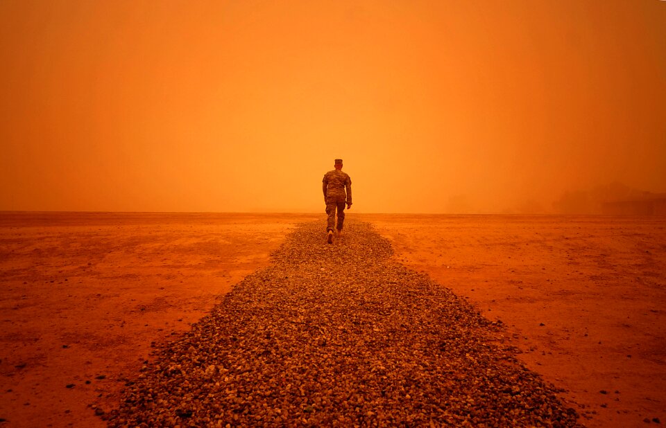 Man military walking