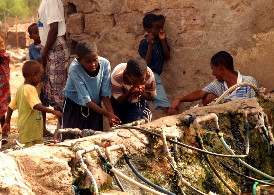 Boys man water