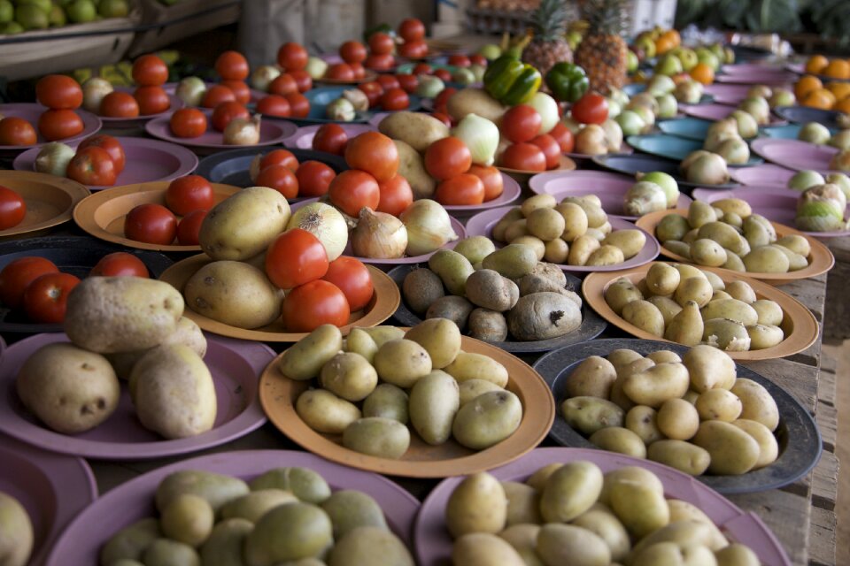 Potatoes tomatoes onions