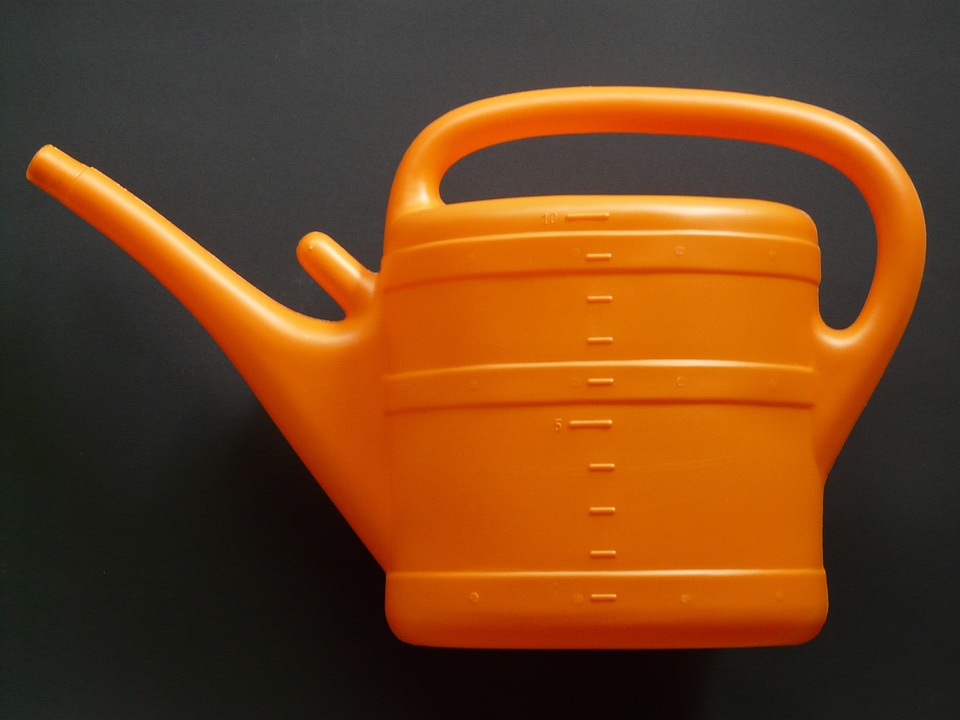 Orange plastic water