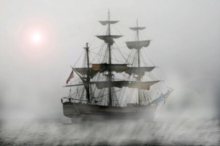Ship fog voyage photo