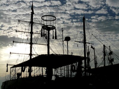Ship sailing vessel masts