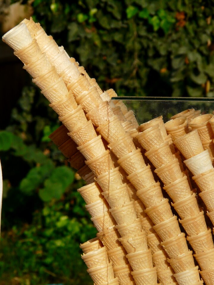 Waffle cone waffles ice