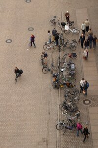 Aerial view human bike