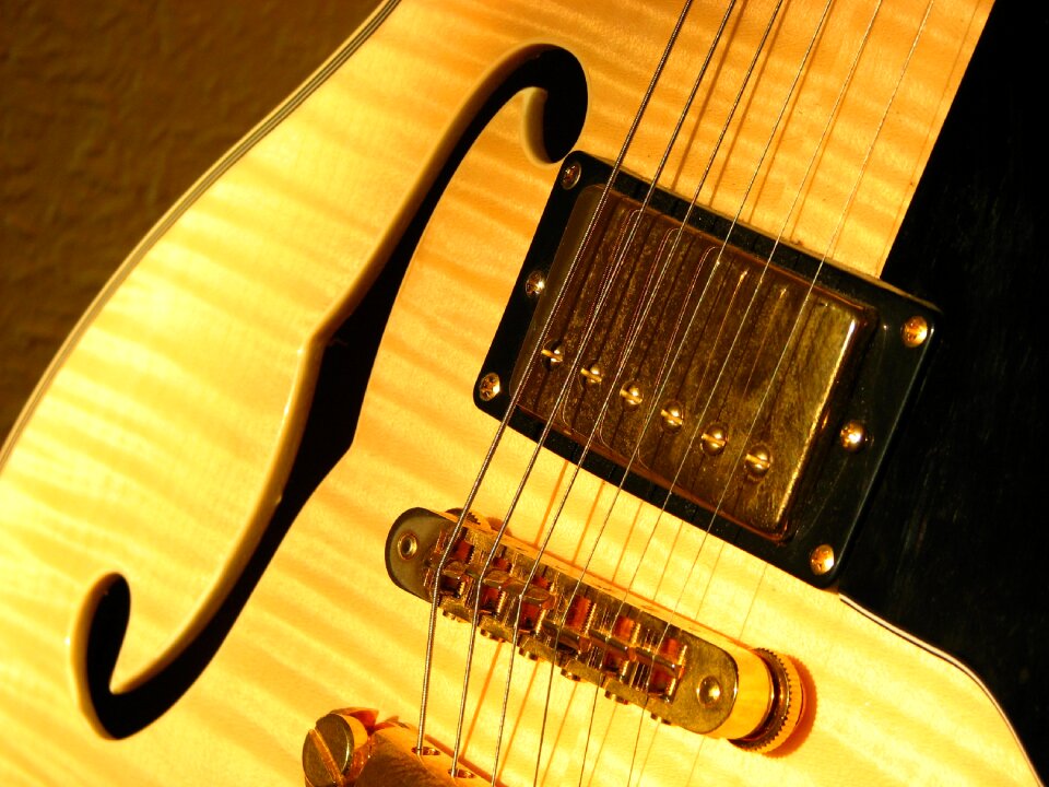 Gold golden yellow electric guitar
