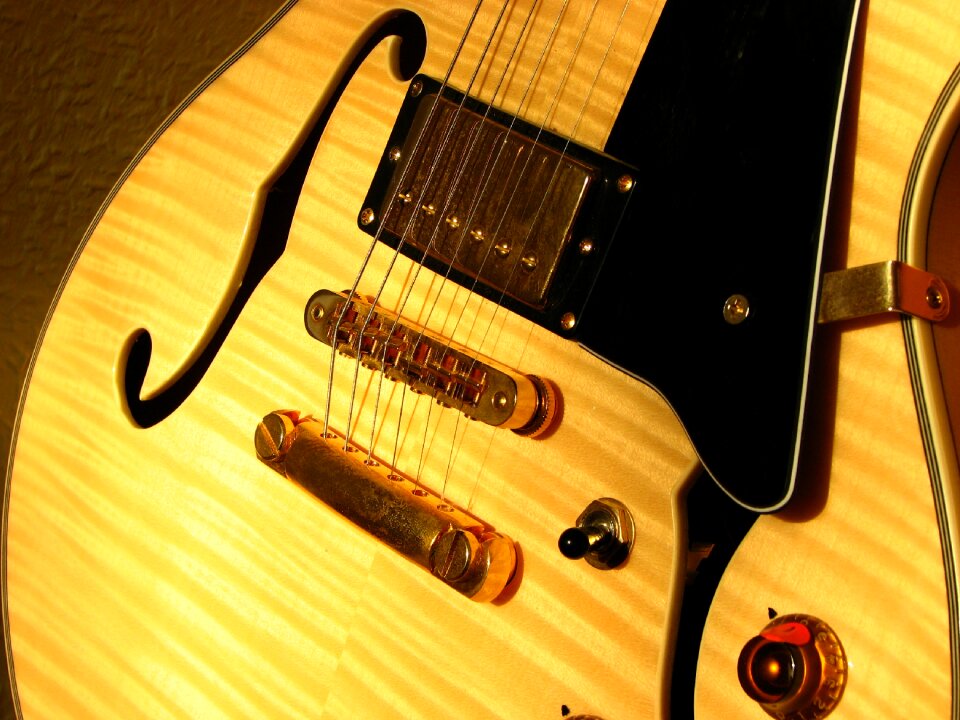 Gold golden yellow electric guitar
