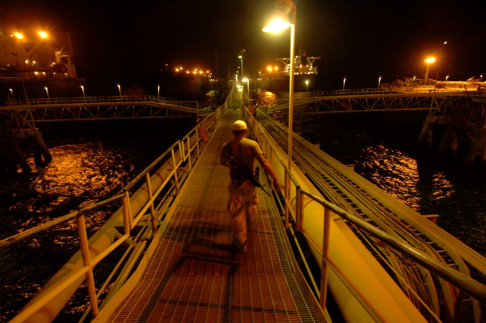 Evening lights oil terminal