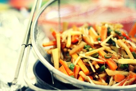 Vegetables eat wok photo