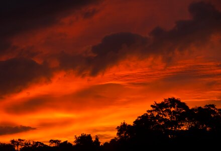 Orange clouds horizon photo