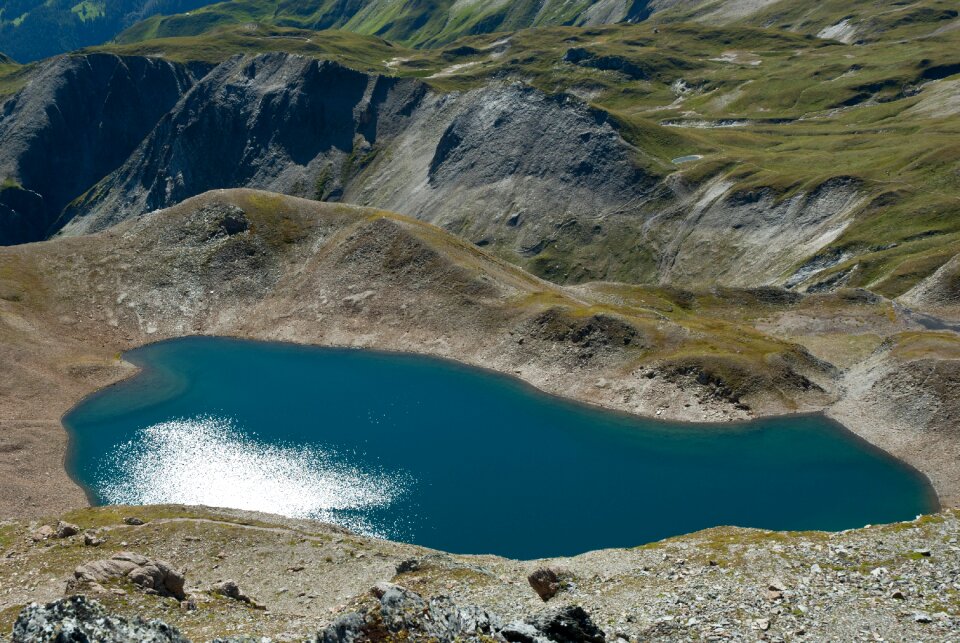 Lake water mountains photo