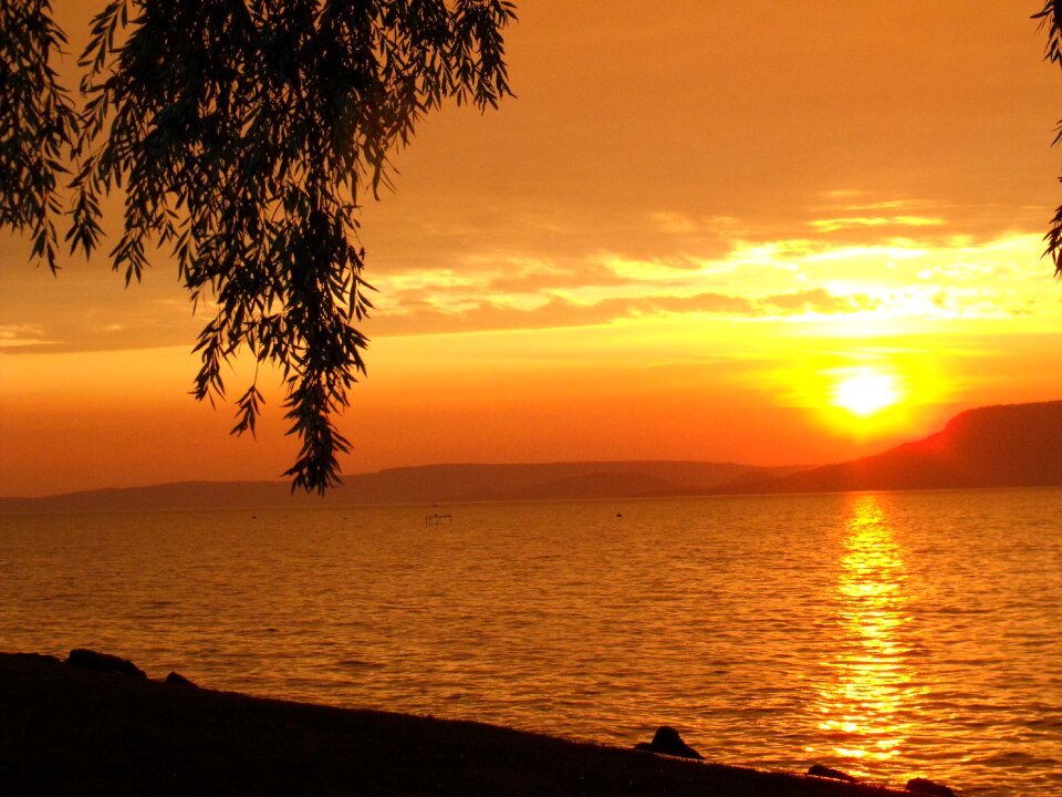 Aranyhíd sunset lake balaton photo