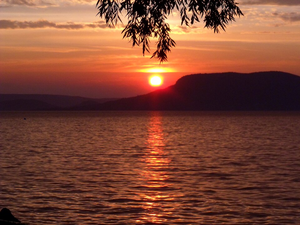 Badacsony lake balaton sunset