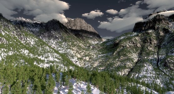 Digital art landscape gray digital