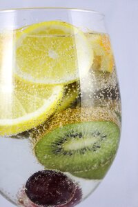 Lemon grapes sparkling water photo