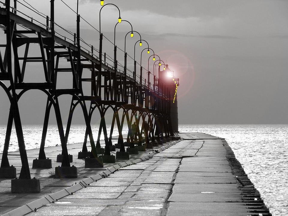 Pier lake michigan