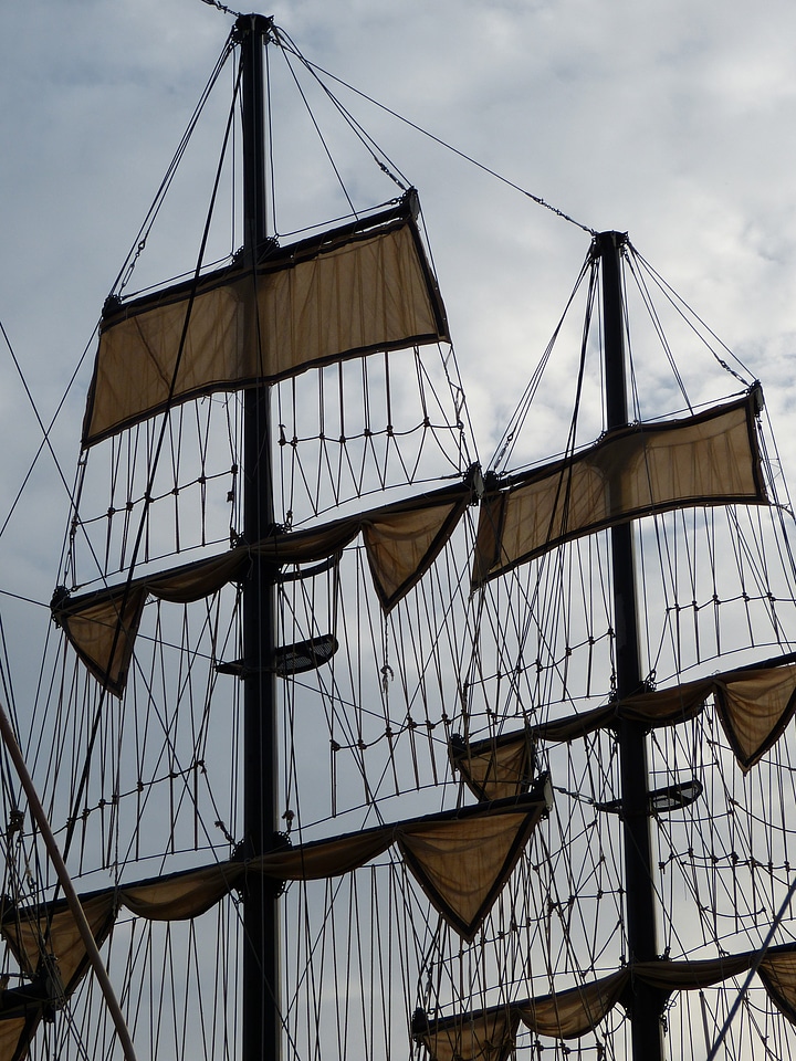 Canvas sailing vessel sailing boat