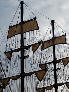 Canvas sailing vessel sailing boat