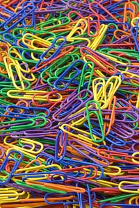 Paper clips organize photo