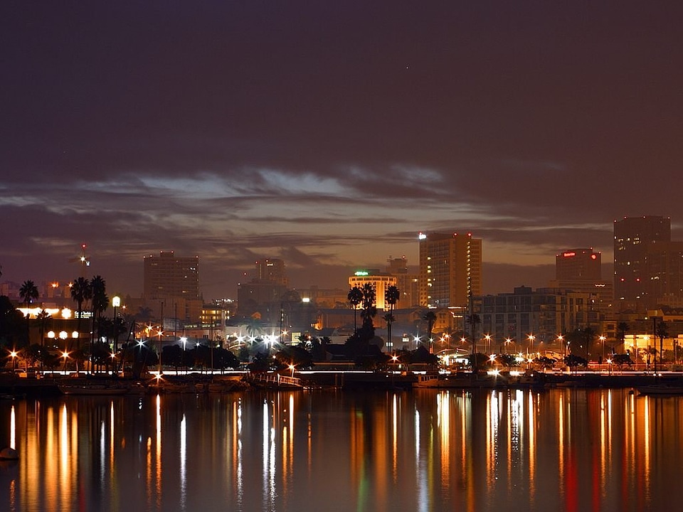 Long exposure sea port