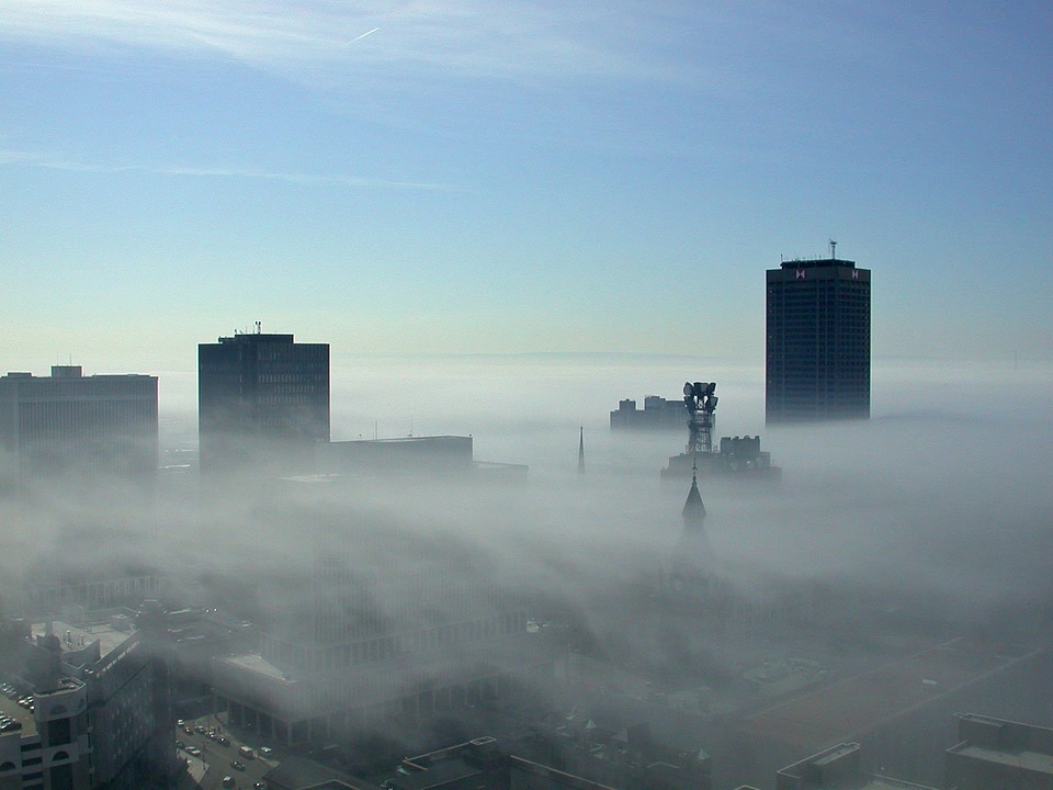 Pollution skyline new york photo