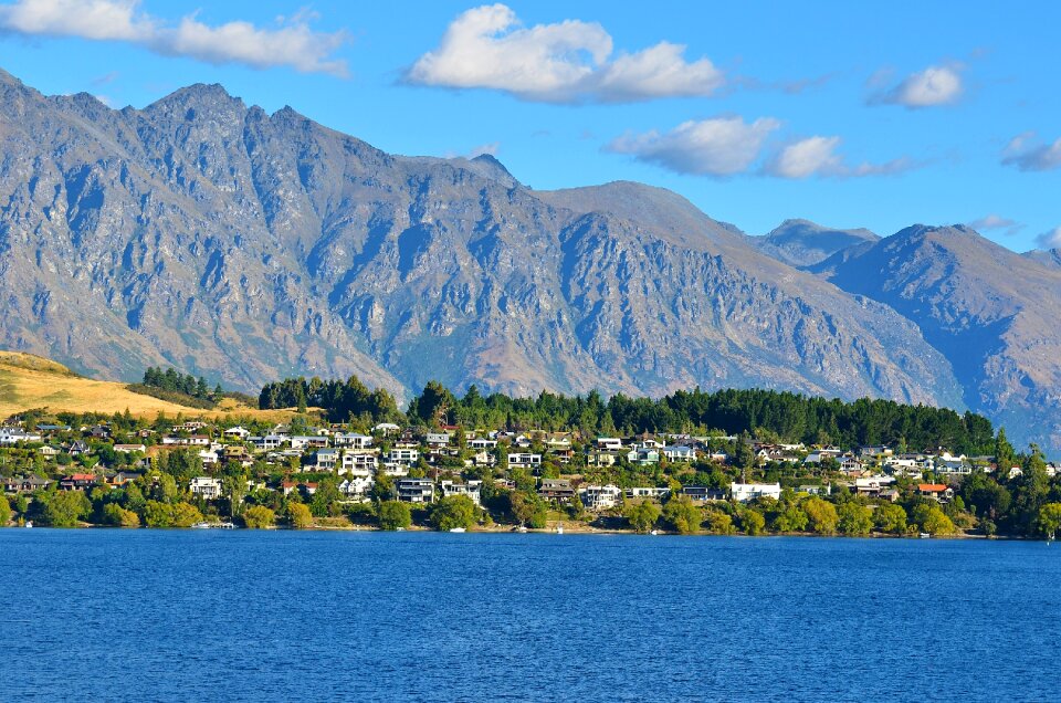 Lake the scenery blue sky