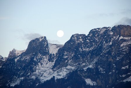 Moonlight super moon mountains photo