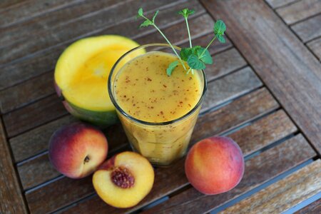 Glass healthy peach