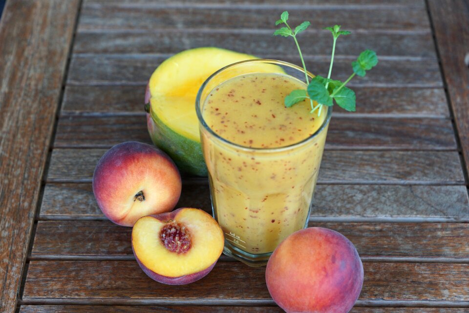 Glass healthy peach