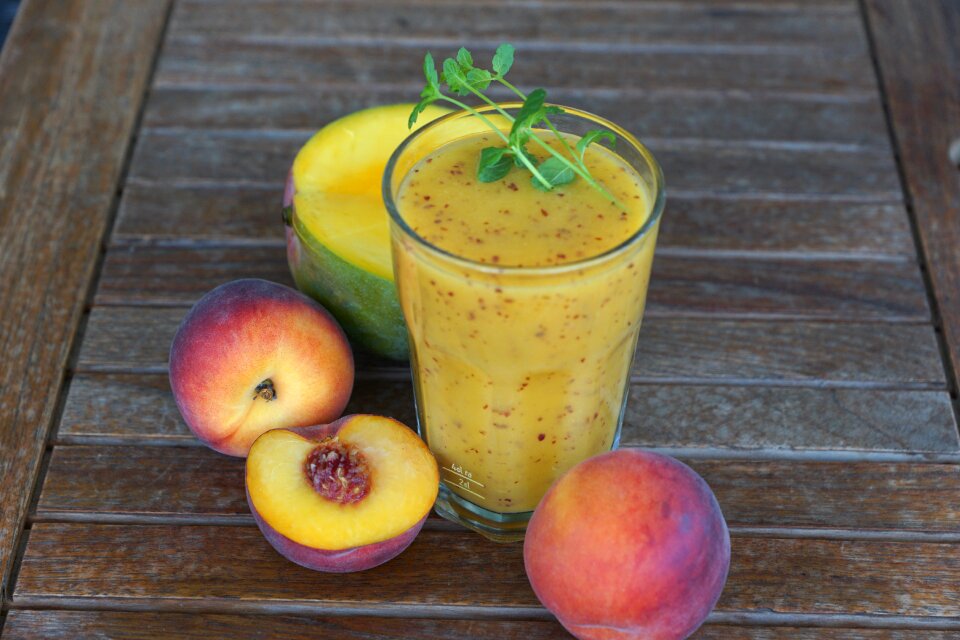 Glass healthy peach