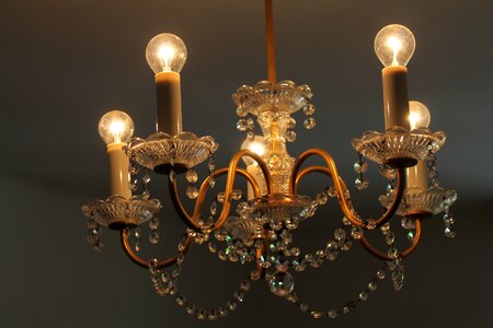 Gloss crystal chandeliers light photo