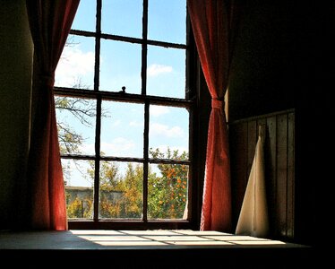 Curtains gingham red photo