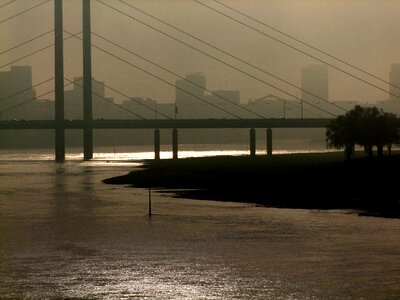 Suspension bridge rhine knee bridge pylons