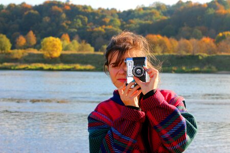 Photographing vintage camera nature