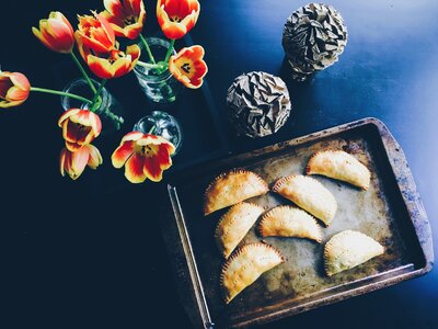 Flowers food pastries