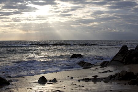 Clouds sunset on the sea france photo