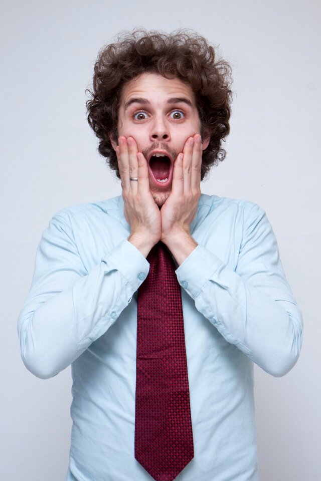 Business man surprised