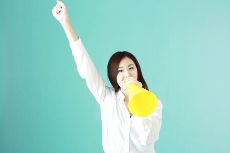 Business woman cheer