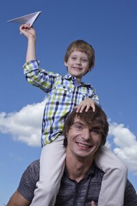Father son paper airplane