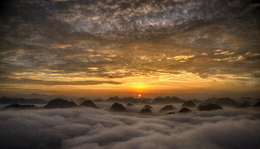 Mountain sunrise clouds