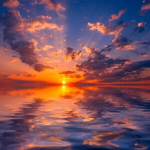 Sunset sea photo