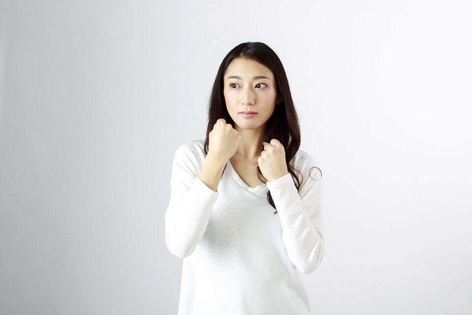 Woman fighting pose