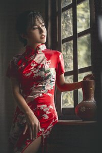 Woman girl cheongsam photo