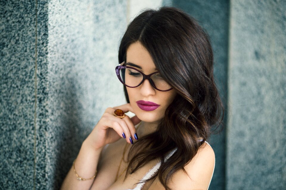 Woman girl portrait glasses